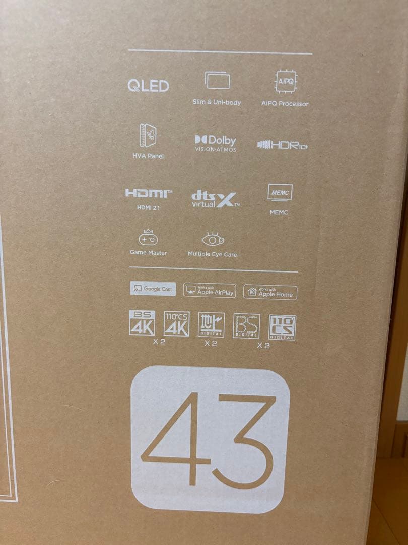 情熱価格×TCL43型GoogleTV搭載4Kチューナー内蔵QLED液晶テレビ