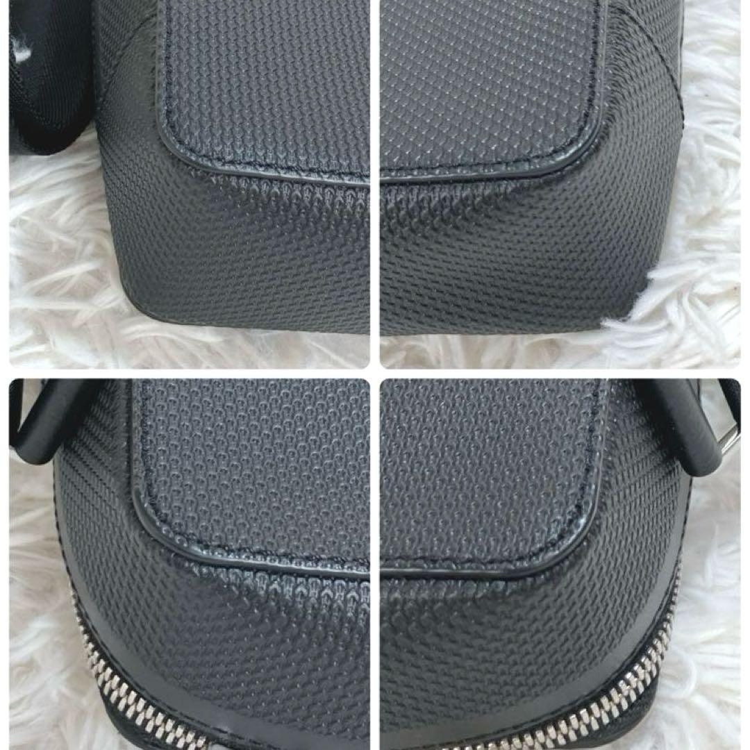 ✨極美品 ラコステ バーティカルカメラバッグ ショルダー ブラック ワニ 現行