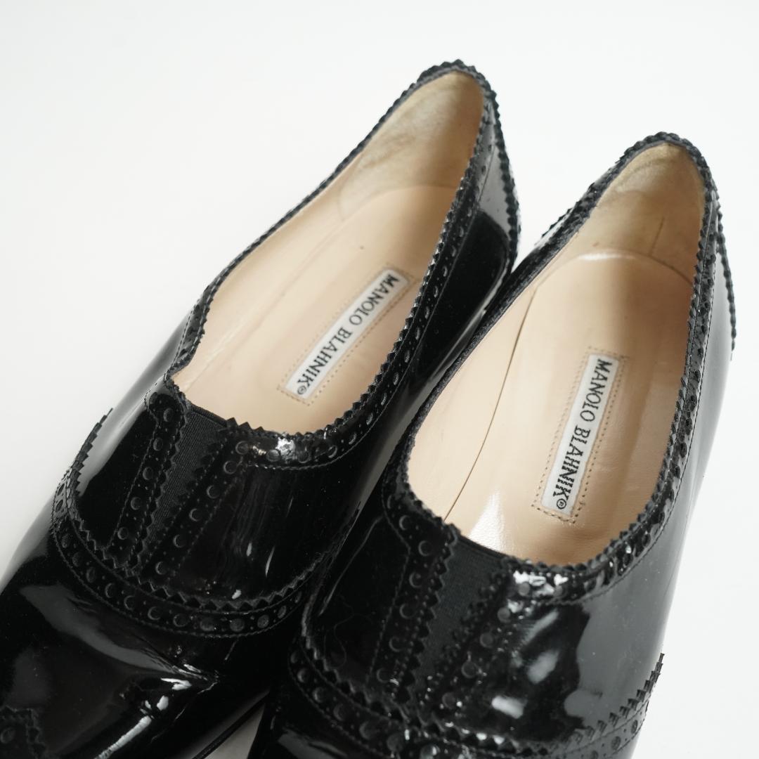 【美品】マノロブラニク エナメル ローファー レザー 24.5cm