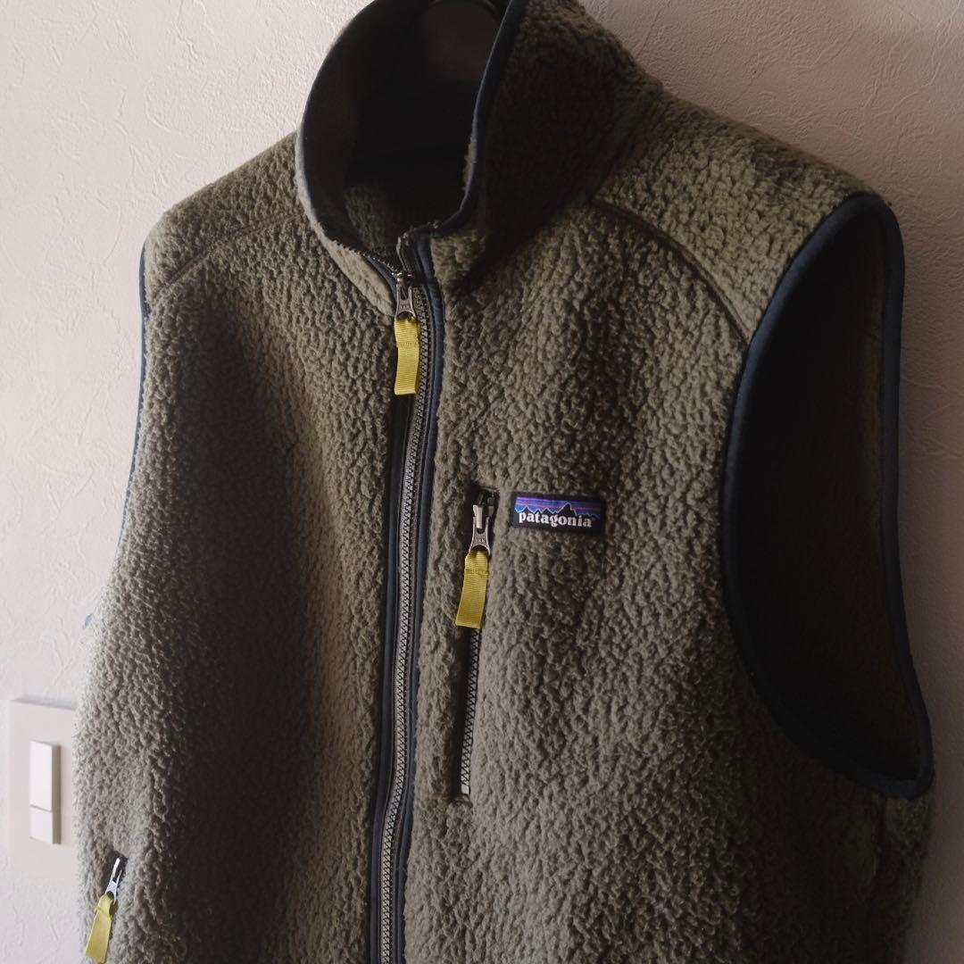 Patagonia フリースベスト レトロパイルベストM グリーン