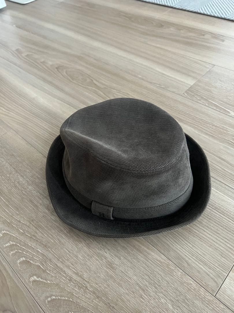 秋冬/HERMES (エルメス) ロゴ刺繍 コーデュロイバケットハット ブラウン