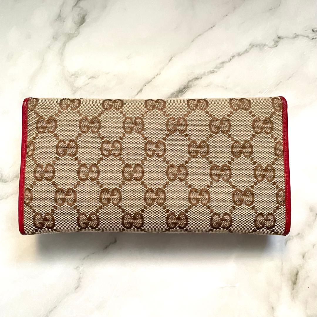 GUCCI グッチ　長財布　GG キャンバス　美品　2つ折り財布　0114-⑥