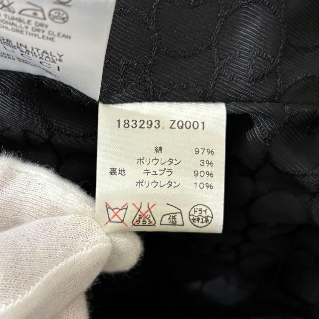 グッチ テーラードジャケット ベロア ホースビット ブラック 42