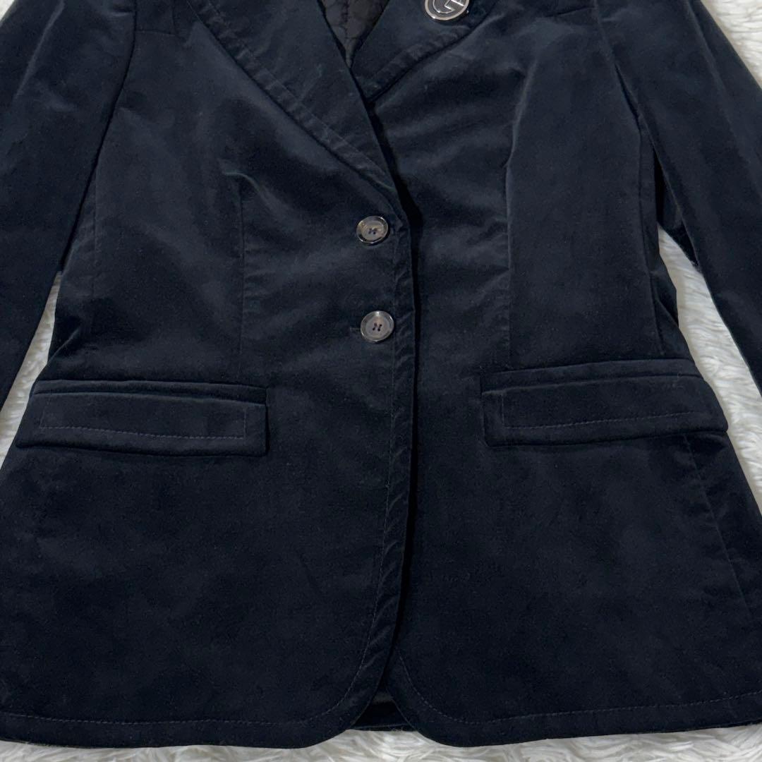 グッチ テーラードジャケット ベロア ホースビット ブラック 42