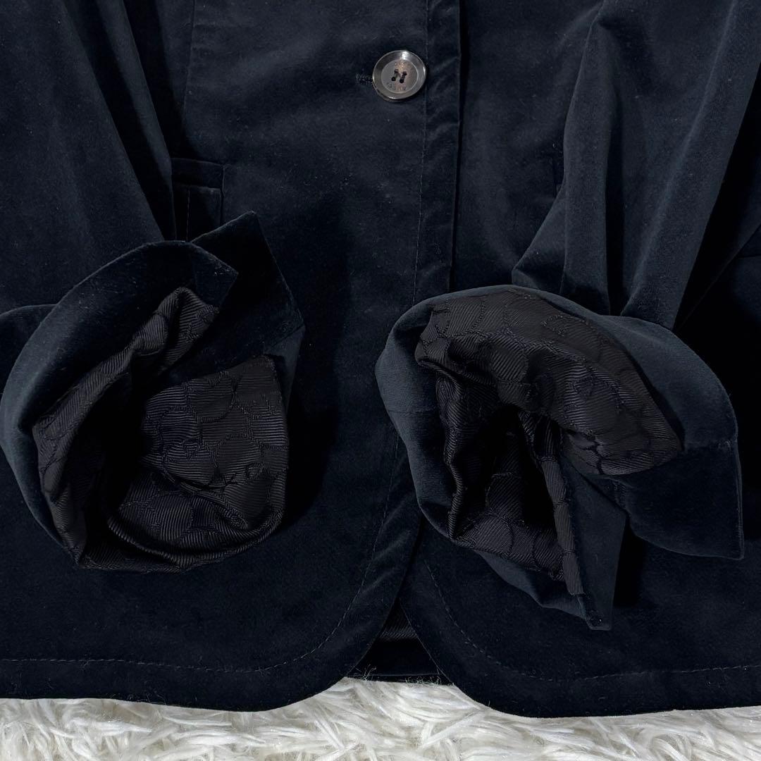 グッチ テーラードジャケット ベロア ホースビット ブラック 42