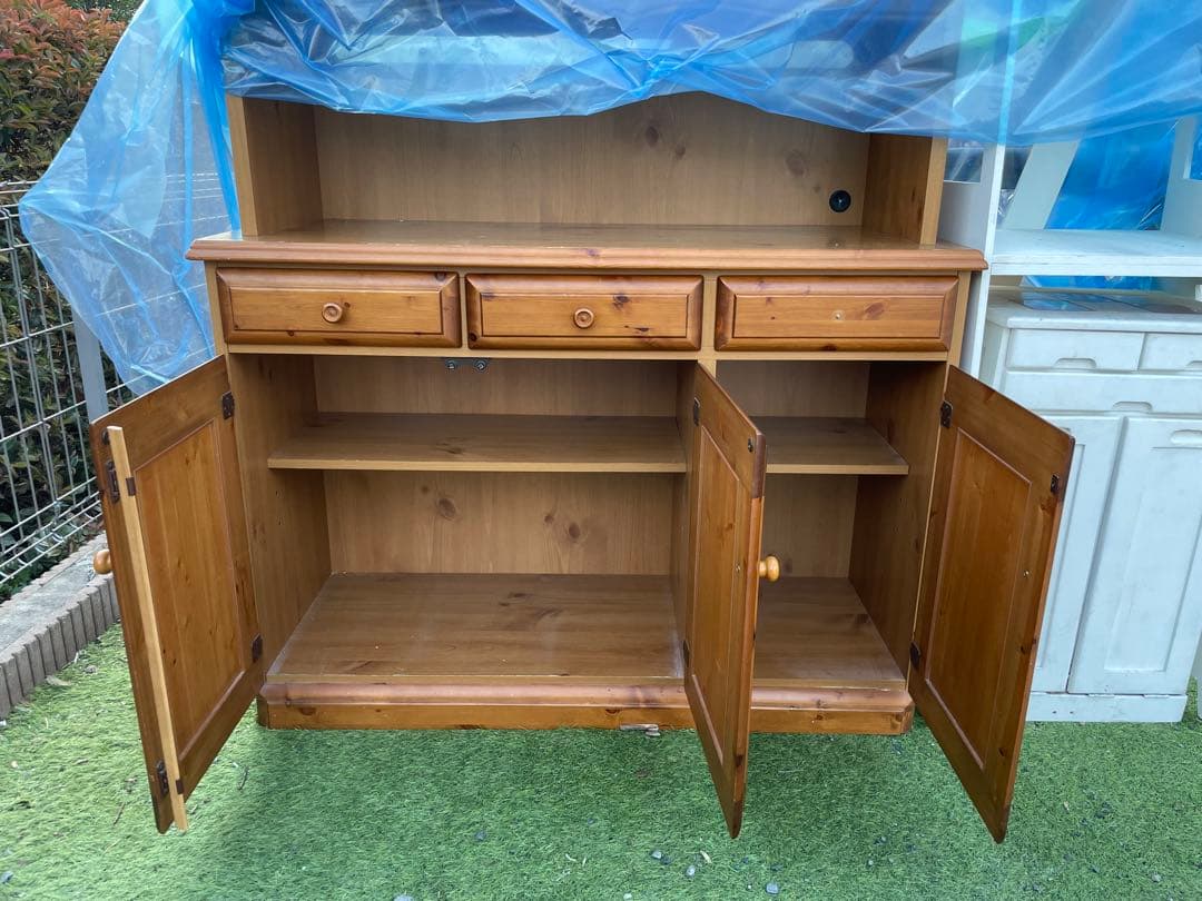 【美品】おしゃれ　カップボード　食器棚　キッチンボード　キッチン収納　カントリー