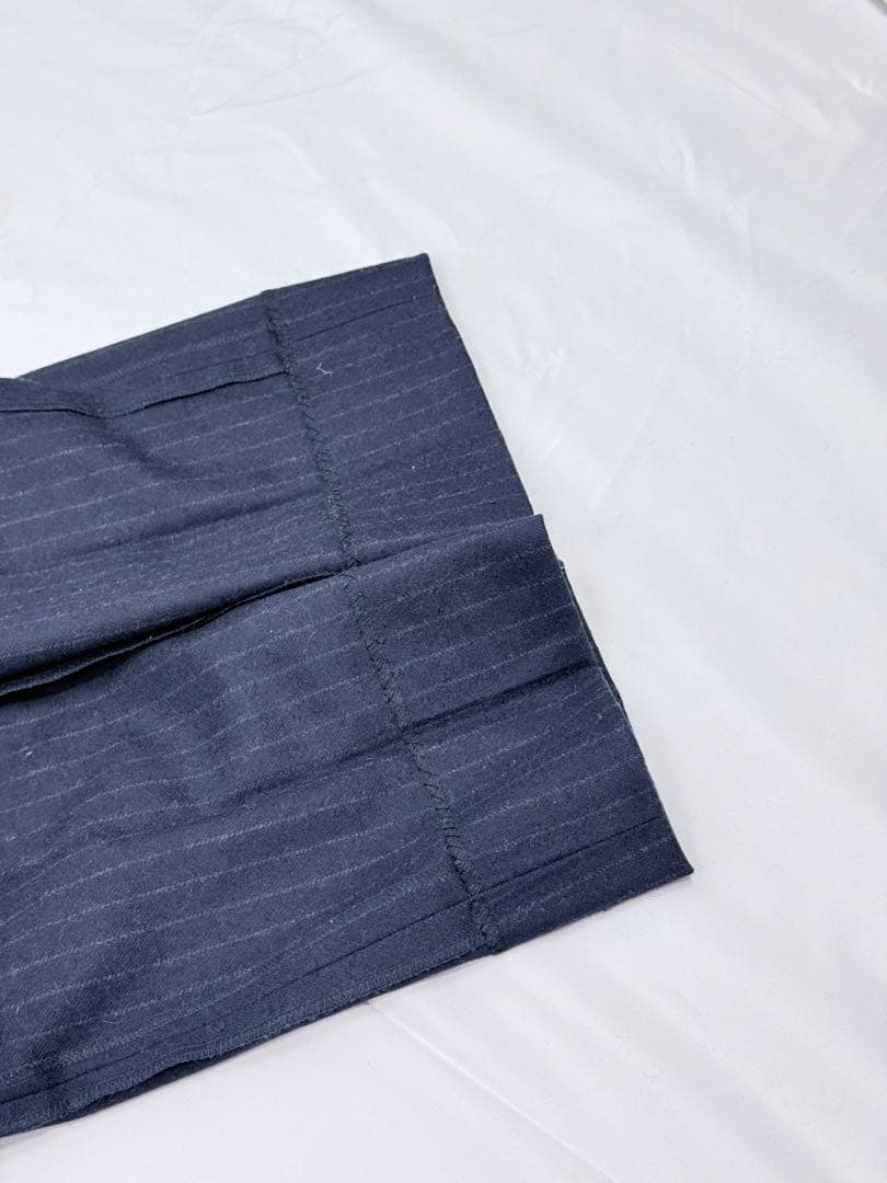 【極美品】WACKO MARIA カシミヤ混 スラックス L 紺 ストライプ