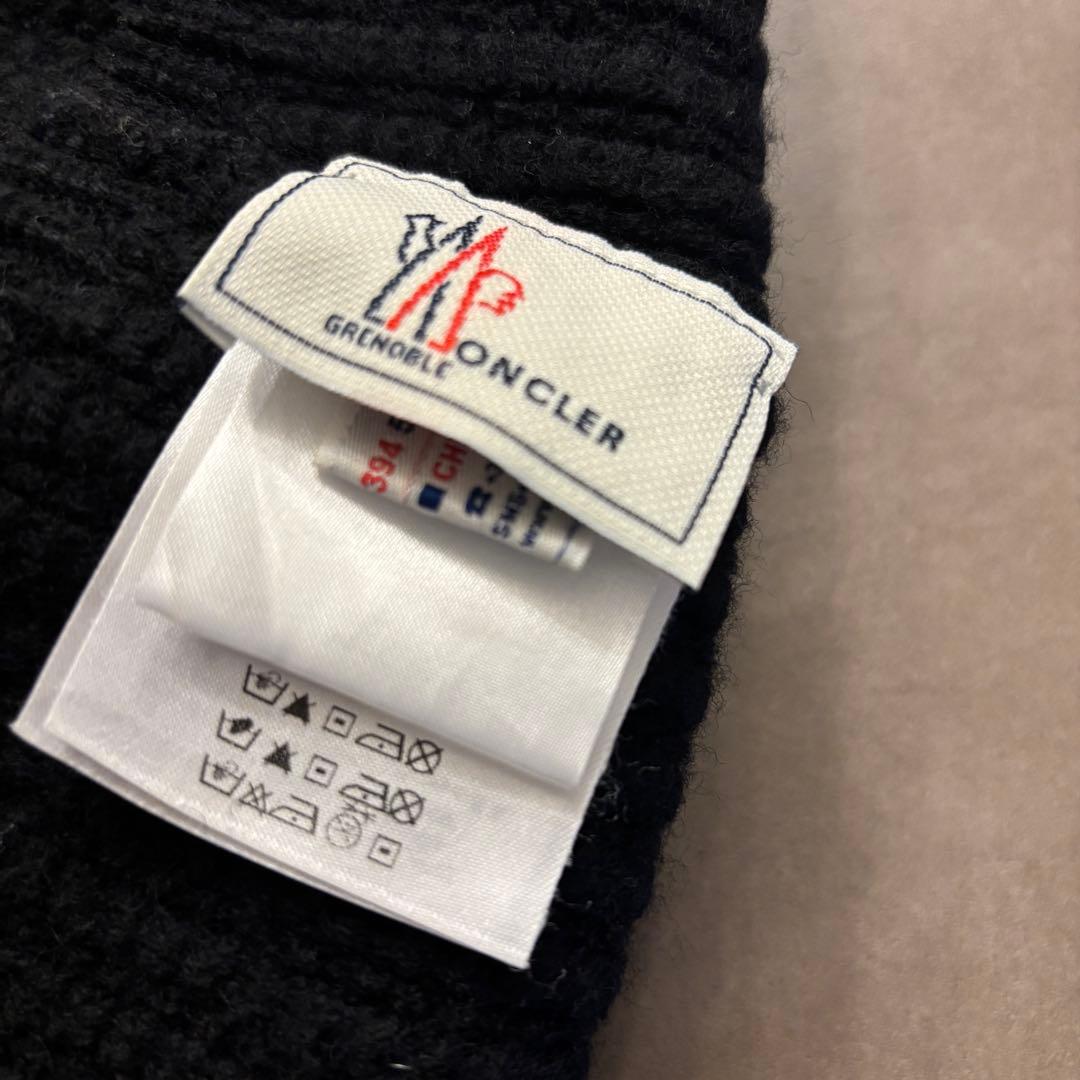 【鑑定済】MONCLER モンクレール ウール ニット帽 ブラック