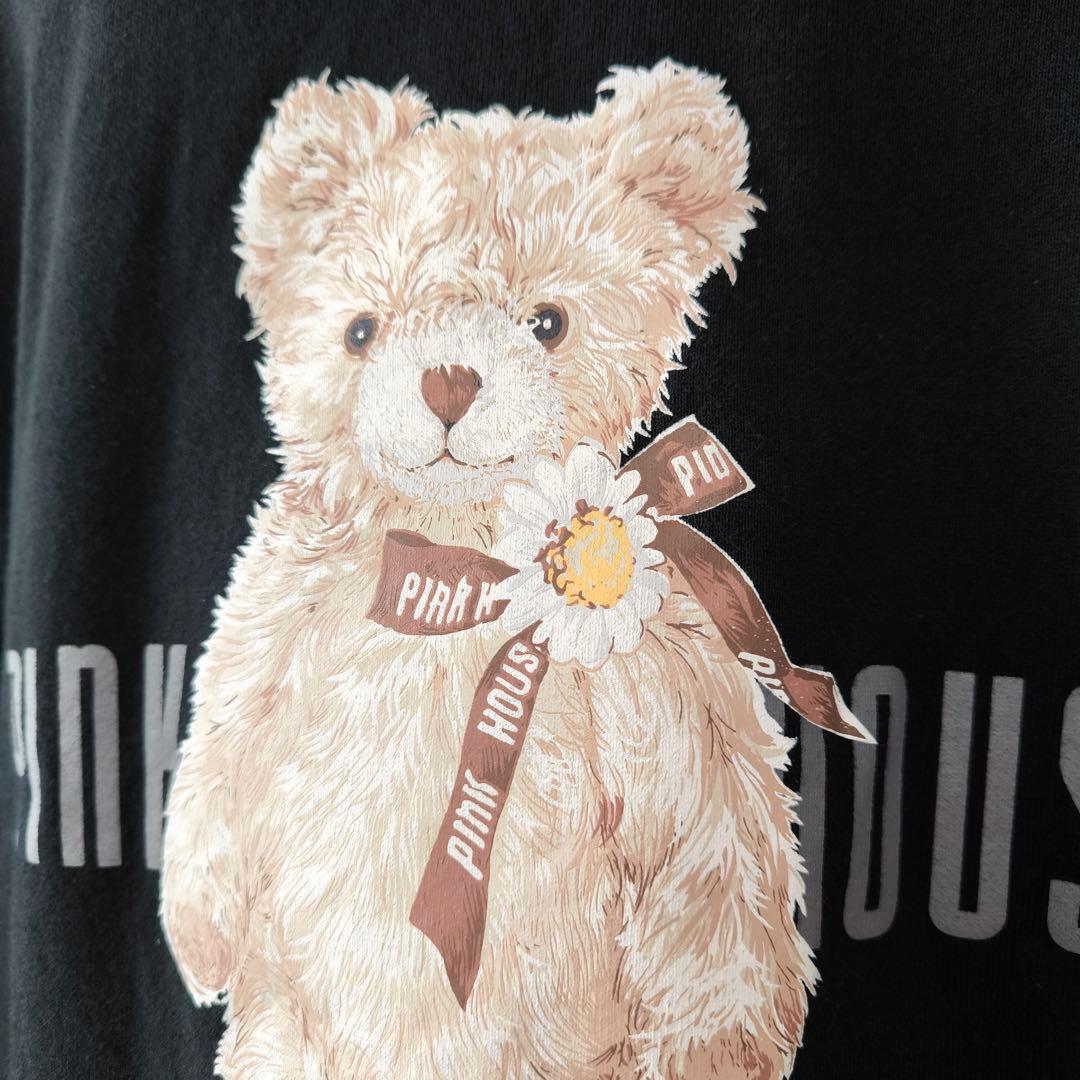 ピンクハウス　ひなぎくテディプリントパーカー　L ブラック