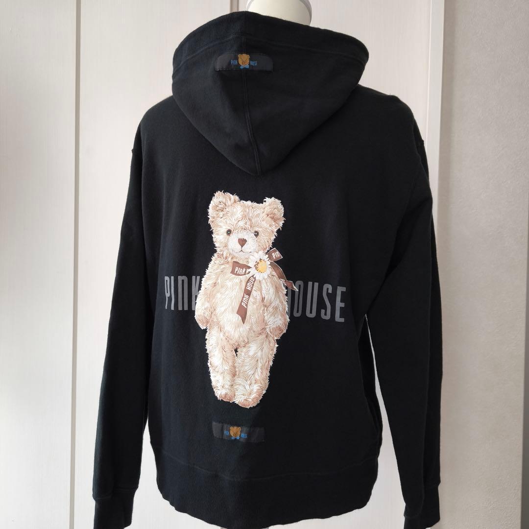 ピンクハウス　ひなぎくテディプリントパーカー　L ブラック