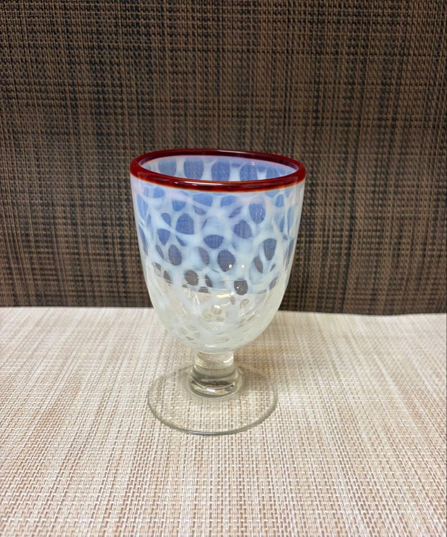 氷コップ 棗 水玉紋様 赤 アンティーク 大正ロマン