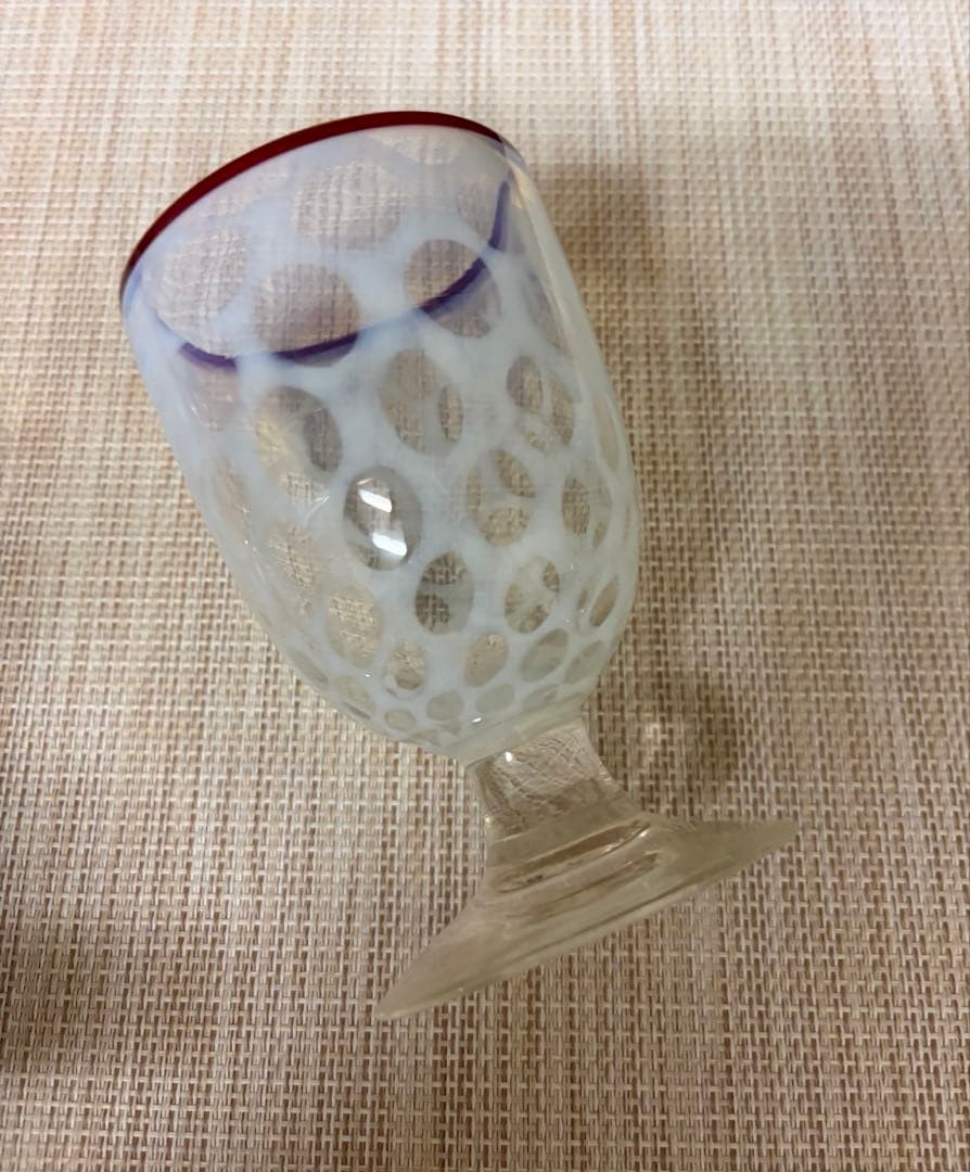 氷コップ 棗 水玉紋様 赤 アンティーク 大正ロマン