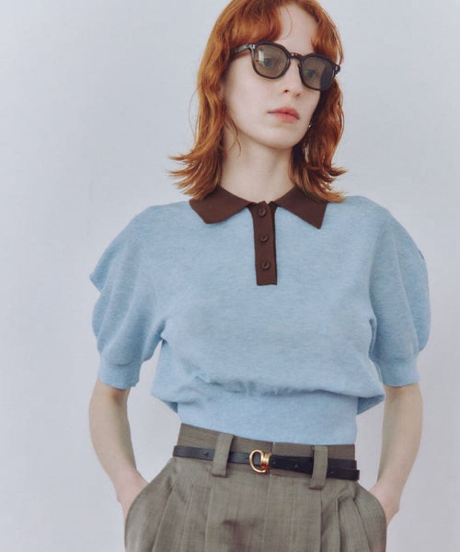 【美品】ADAM ET ROPÉ ラミーニットポロシャツ