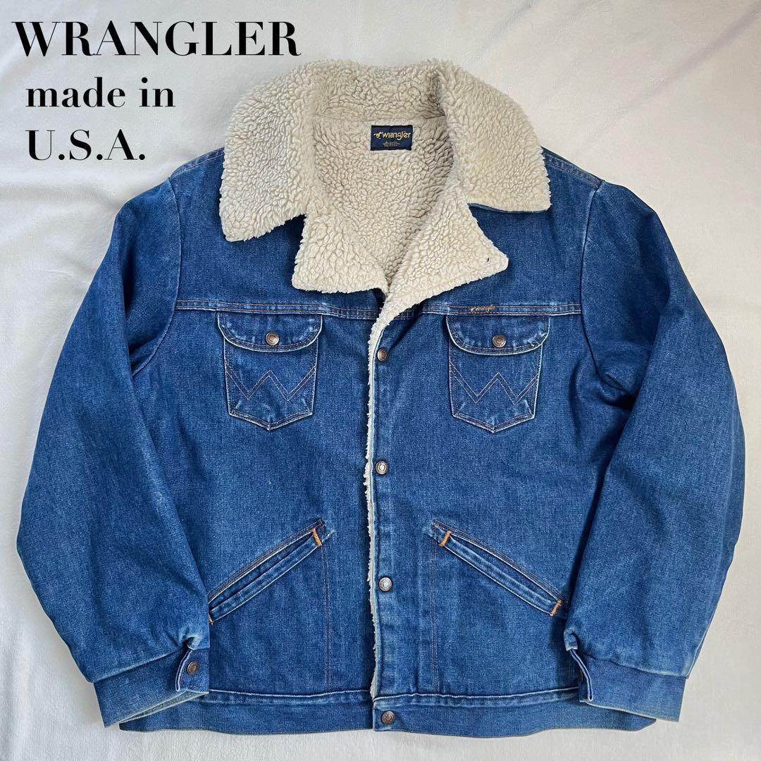 80s USA製 WRANGLER ボアデニムジャケット XL ランチジャケット