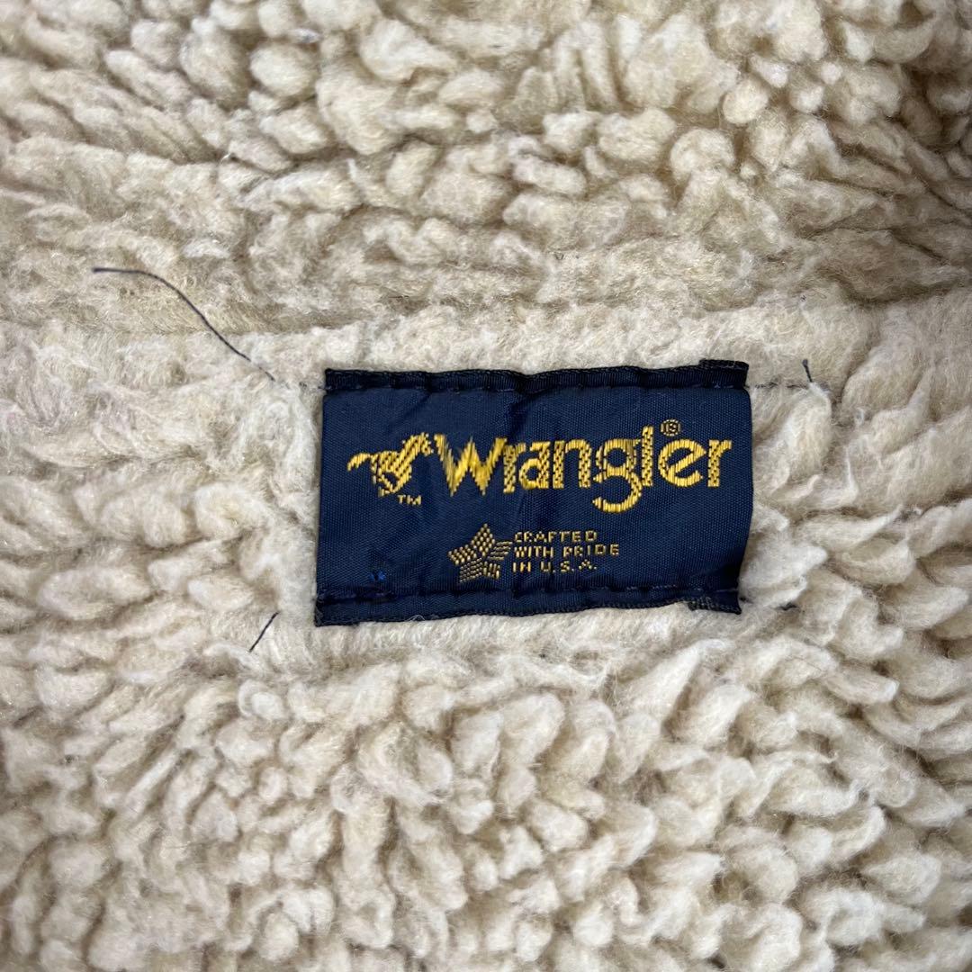 80s USA製 WRANGLER ボアデニムジャケット XL ランチジャケット