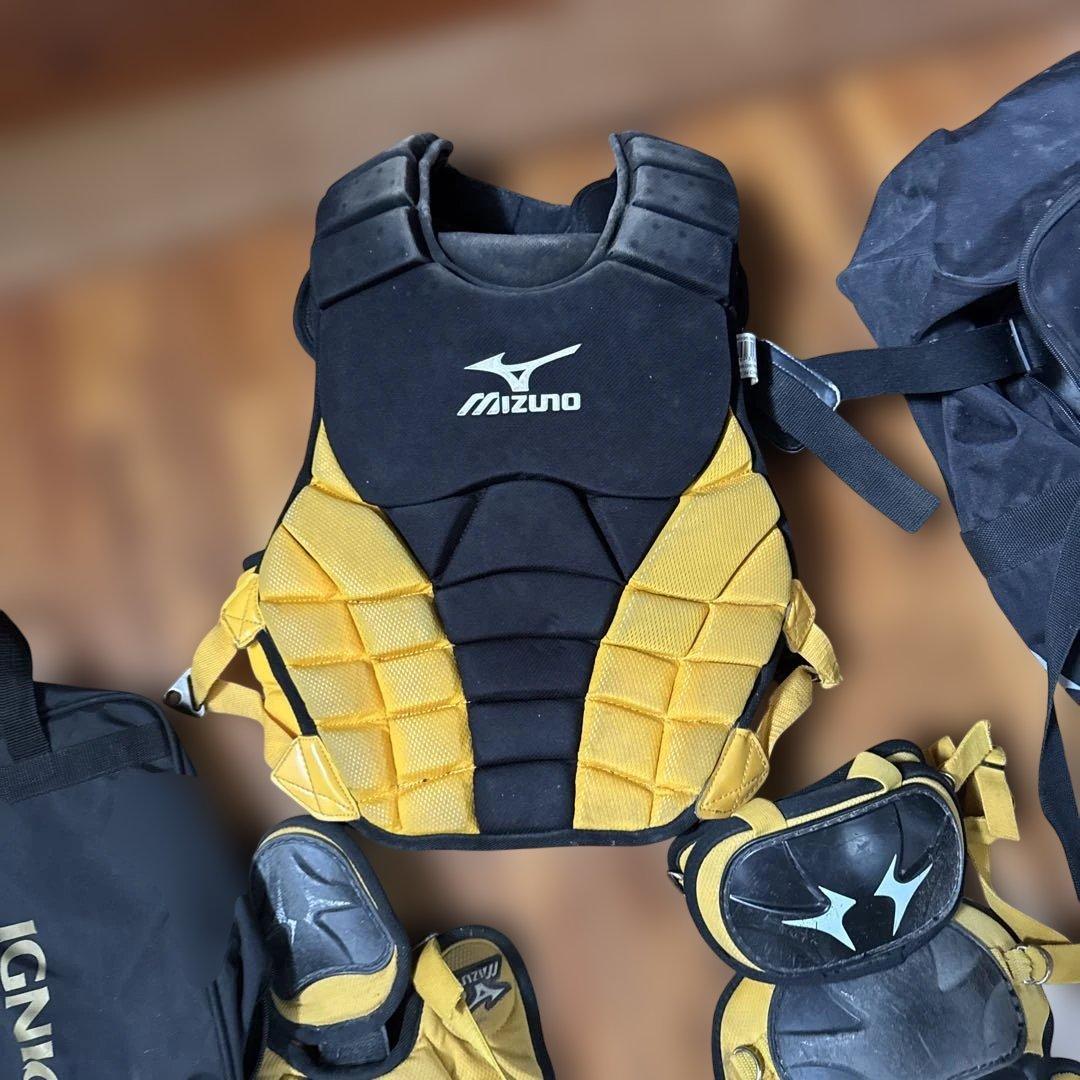 Mizuno キャッチャー防具セット バッグ付き中古品