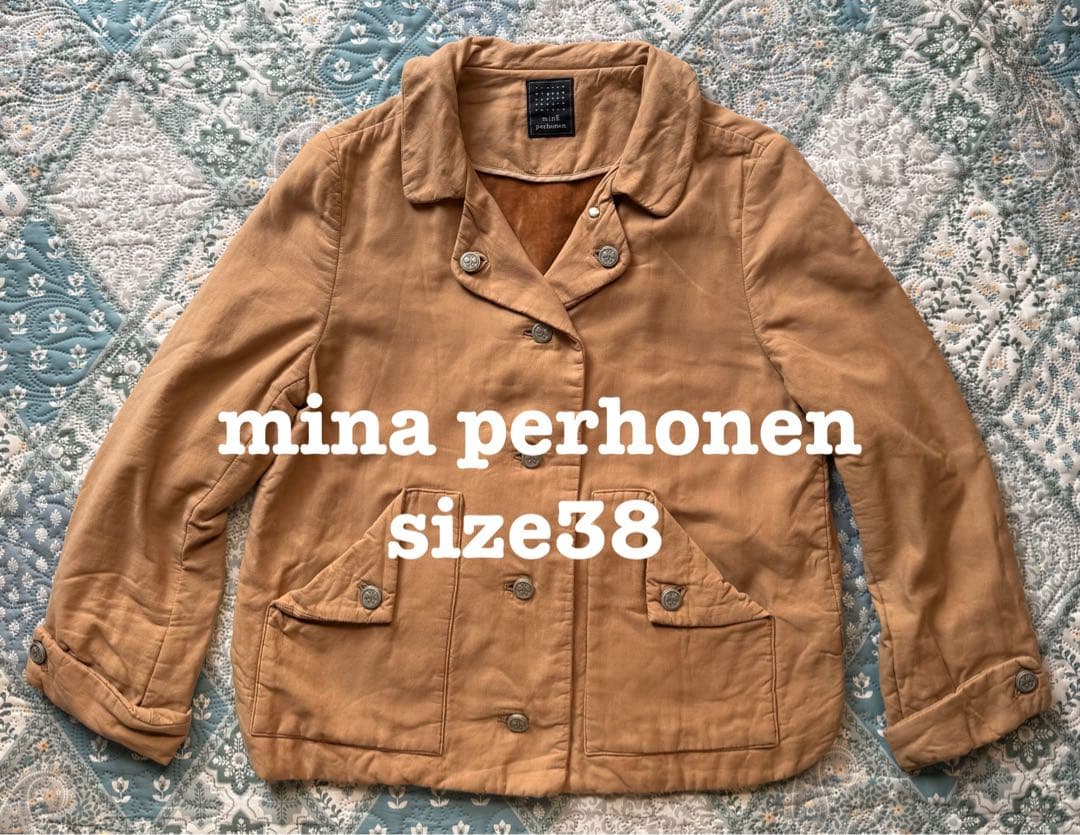 mina perhonen ベージュ ダブルブレストジャケット size38