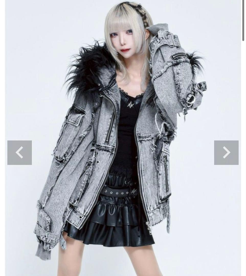 REFLEM レフレム デニムフリンジN2Bジャケット/グレー