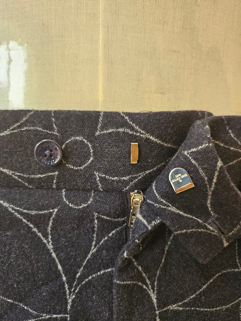 値下げ　ルイ・ヴィトン モノグラムフラワー 総柄スラックス パンツ ウール100