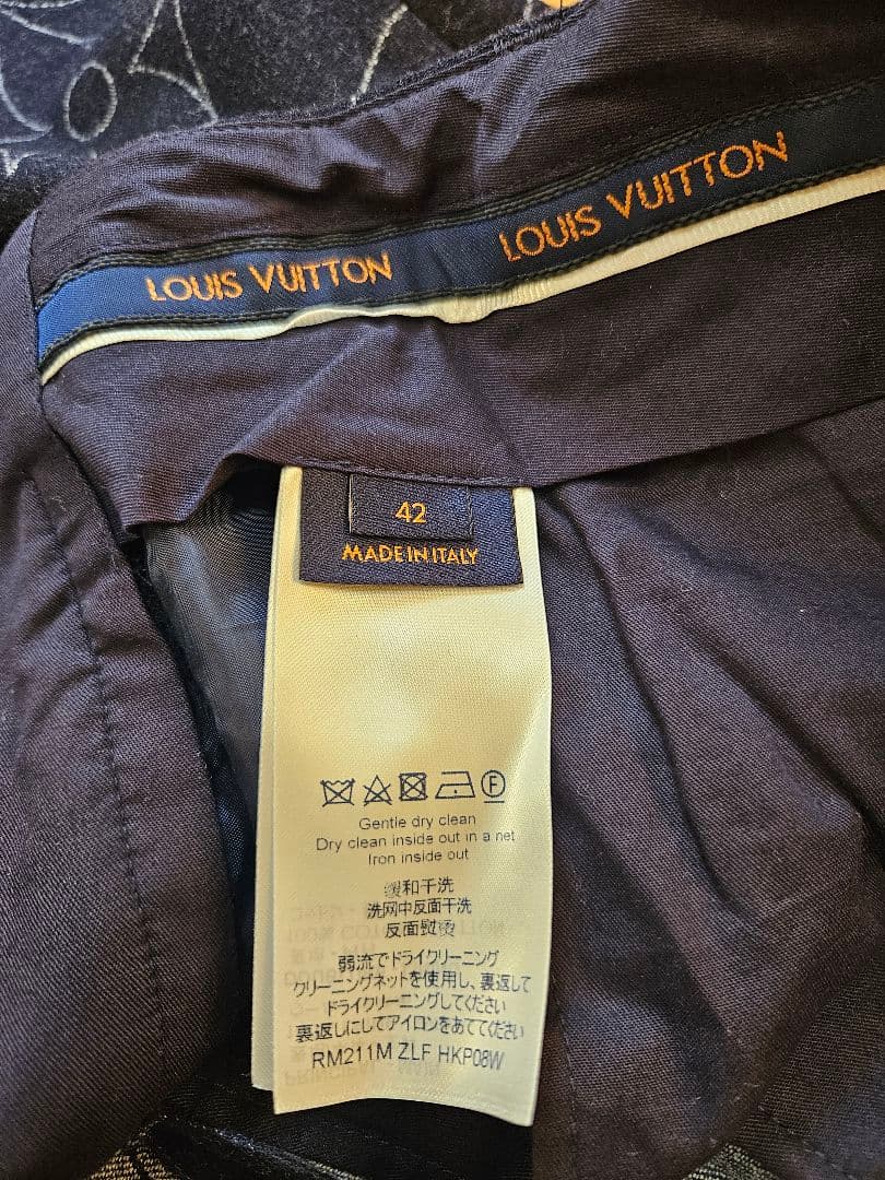 値下げ　ルイ・ヴィトン モノグラムフラワー 総柄スラックス パンツ ウール100