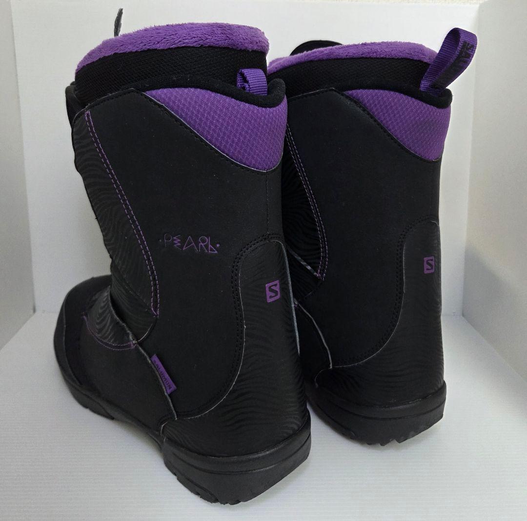 SALOMON PEARLBOA 25cm スノーボードブーツ ブラックパープル