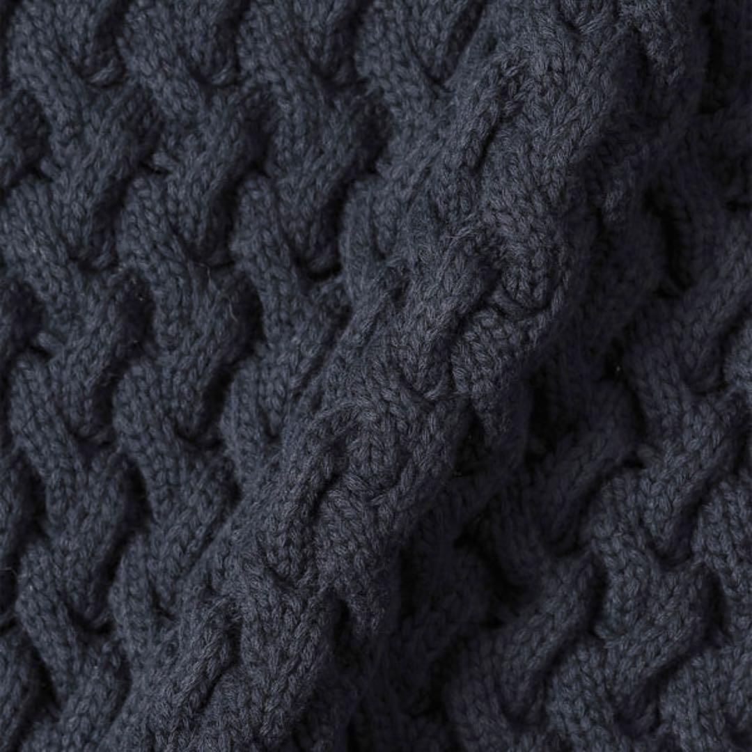 新品✨theory ラウンデッドコットンケーブルカーディガン　25SS ネイビー