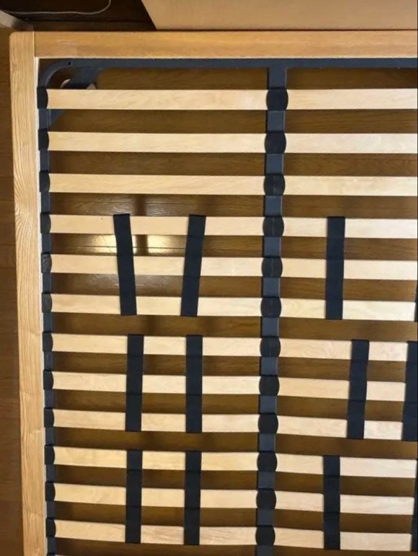 無印　タモ材　ダブルベッドフレーム