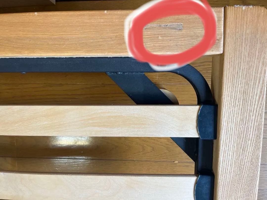 無印　タモ材　ダブルベッドフレーム