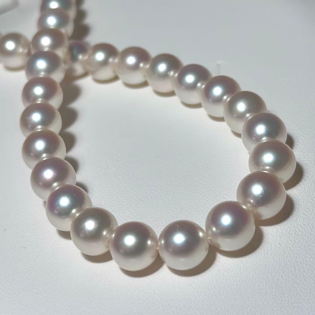 正規糸替◎ミキモト アコヤパール ネックレス K14WG 大珠　38cm 真珠