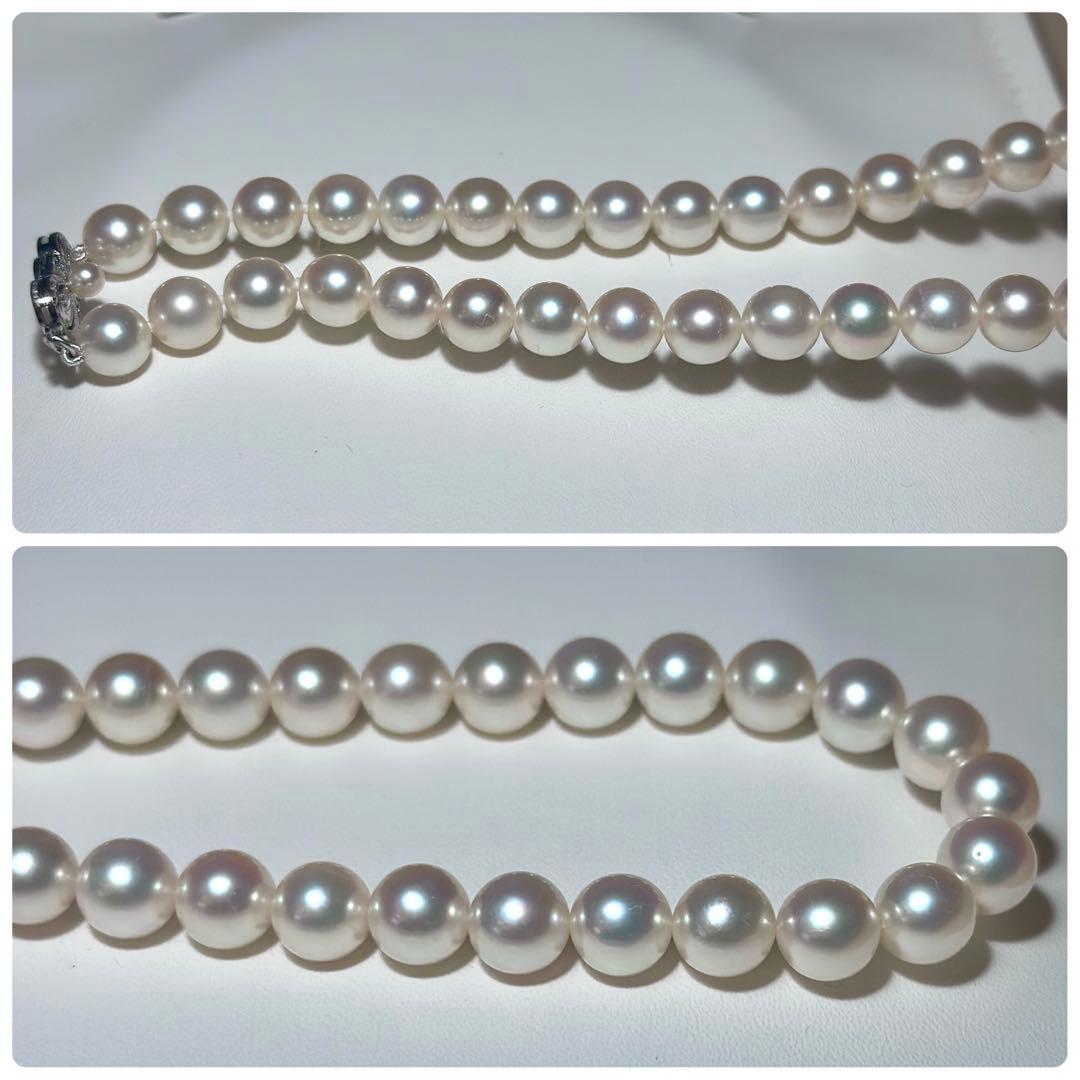 正規糸替◎ミキモト アコヤパール ネックレス K14WG 大珠　38cm 真珠