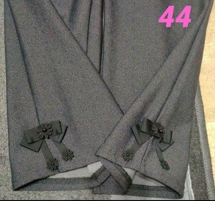 【新品】スーパービューティーサイドリボン使い裏起毛パンツ44