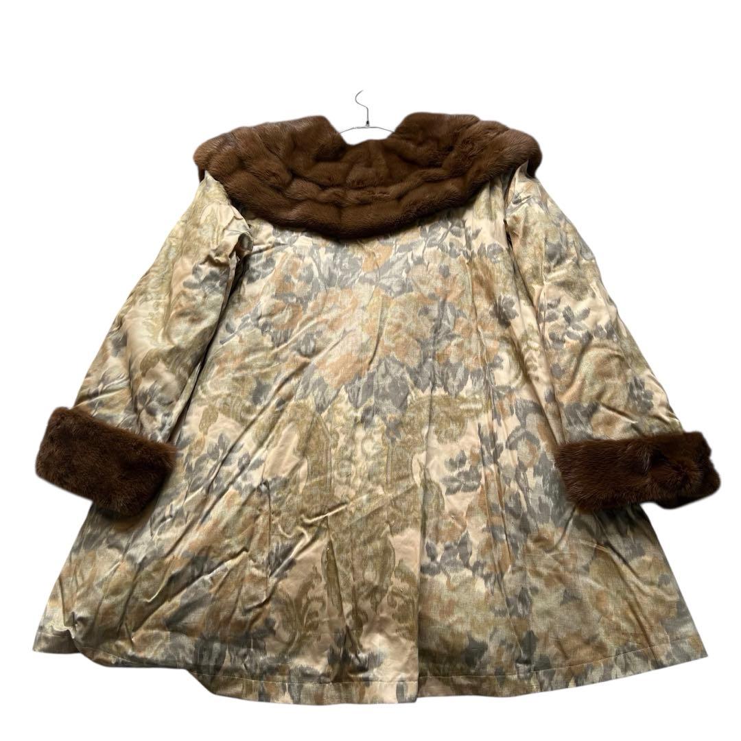 裾周り230cm 未使用品 デザインコート ミンク リアルファーコート XL相当