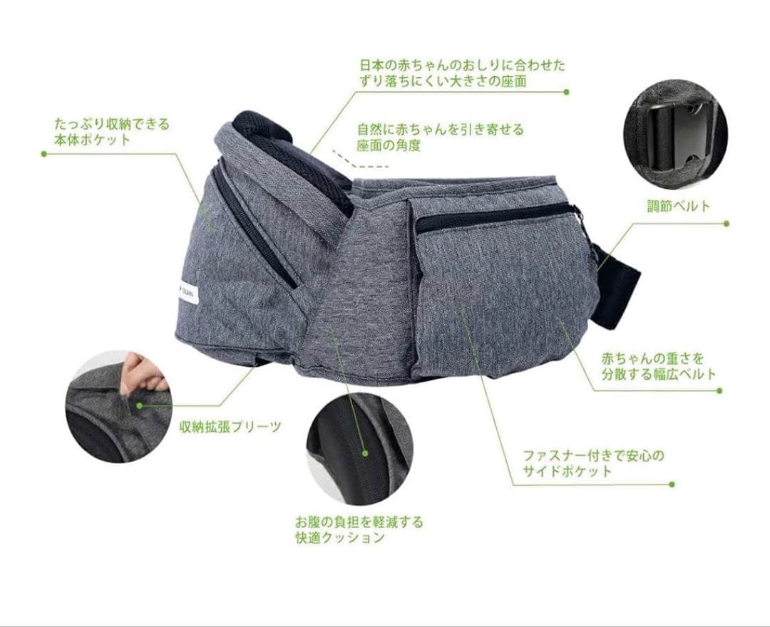 【最終値下げ】POLBAN ADVANCE ヒップシート 3WAYメランジグレー