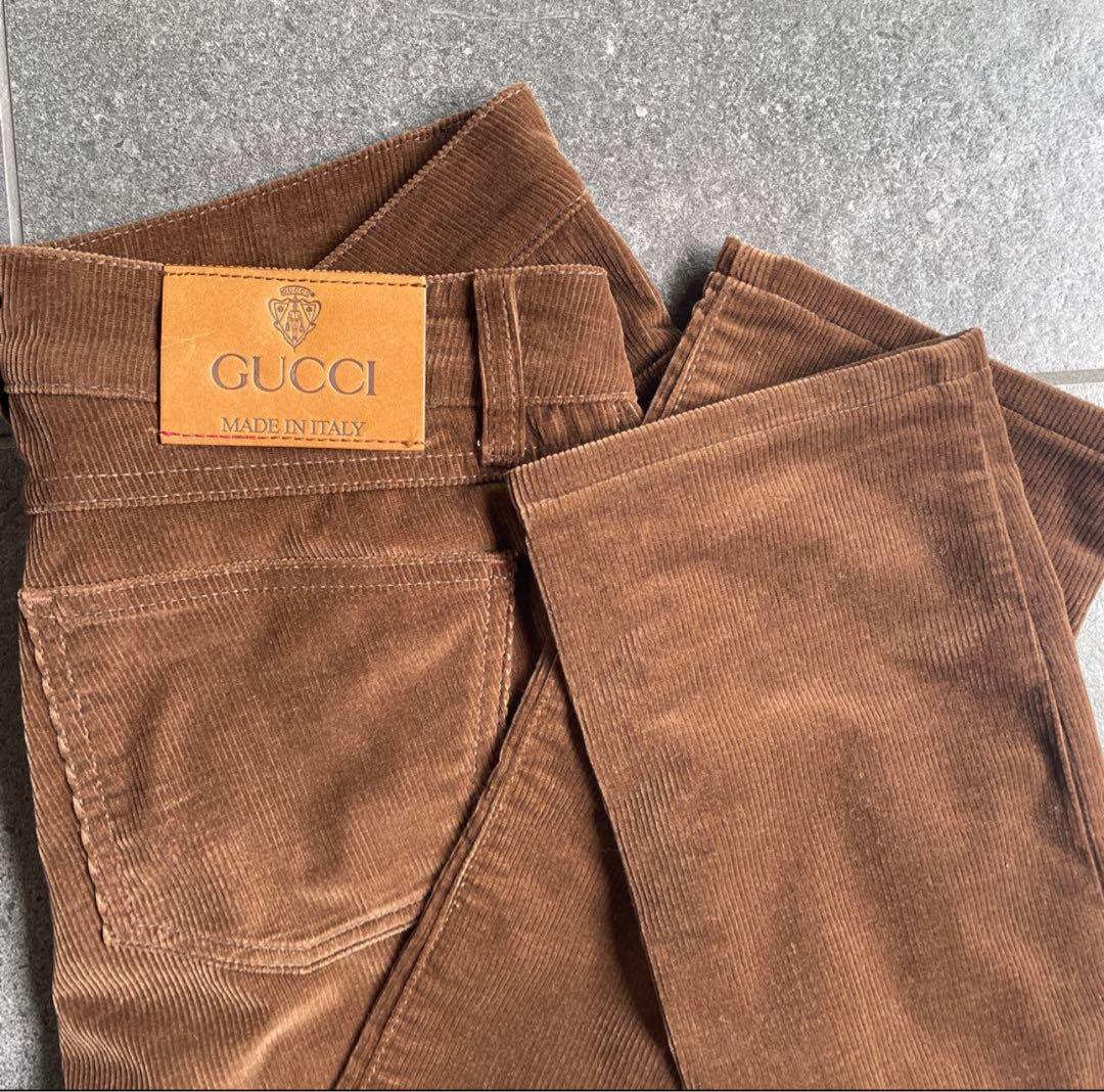 グッチ GUCCI 良質コーデュロイパンツ　美脚　ブラウン　美品 レア