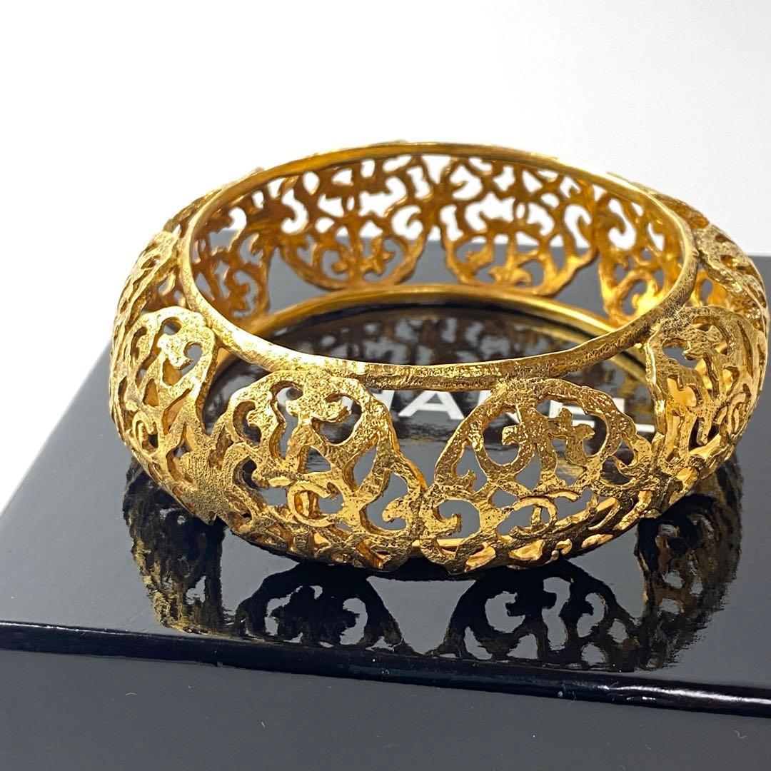 シャネル CHANEL ココマーク ビンテージ バングル ゴールド