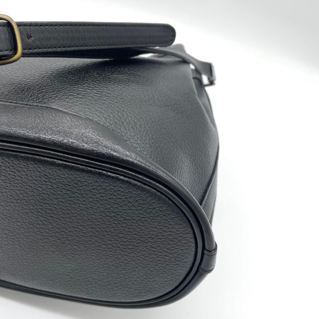 【極美品】バーバリー　ショルダーバッグ　ノバチェック　ホースロゴ　レザー　黒