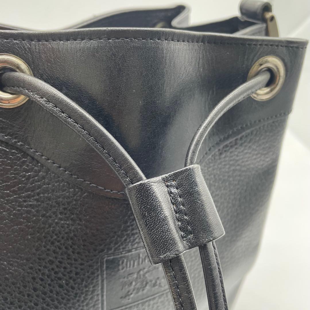 【極美品】バーバリー　ショルダーバッグ　ノバチェック　ホースロゴ　レザー　黒