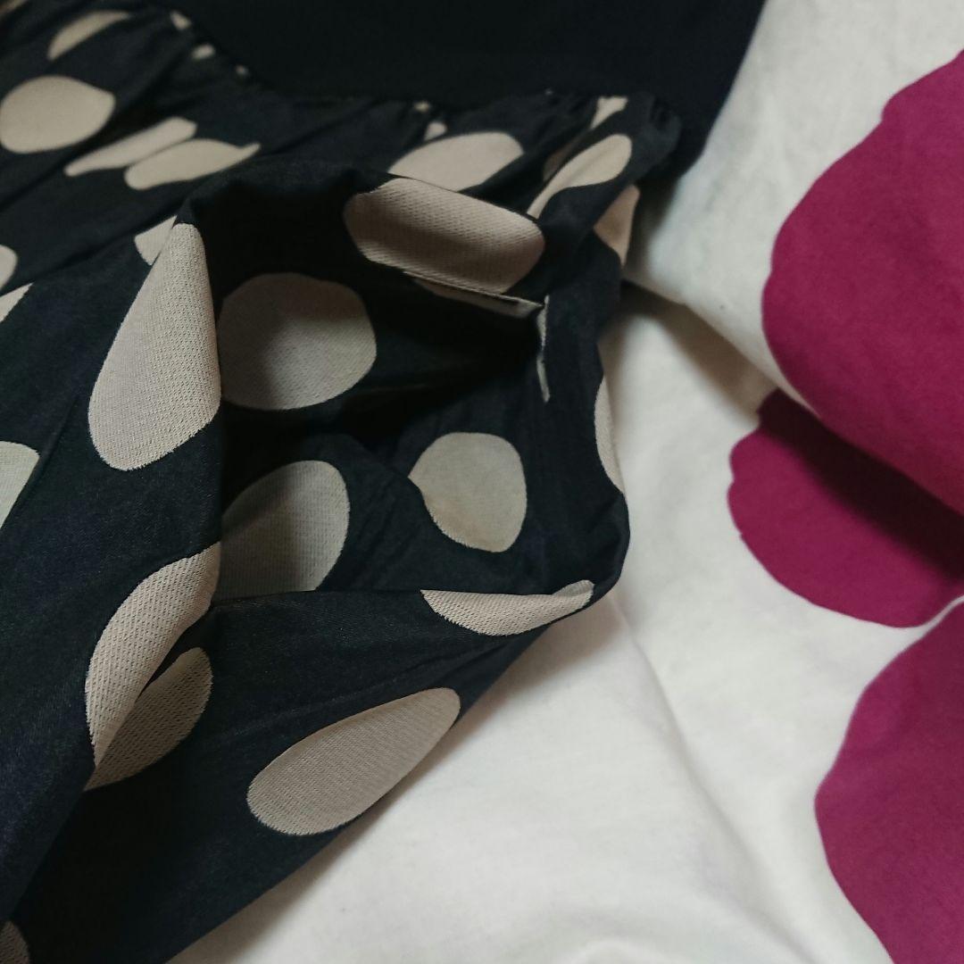 『新品未使用』ブラック ドットワンピース Aライン 日本製 フェンネル☆