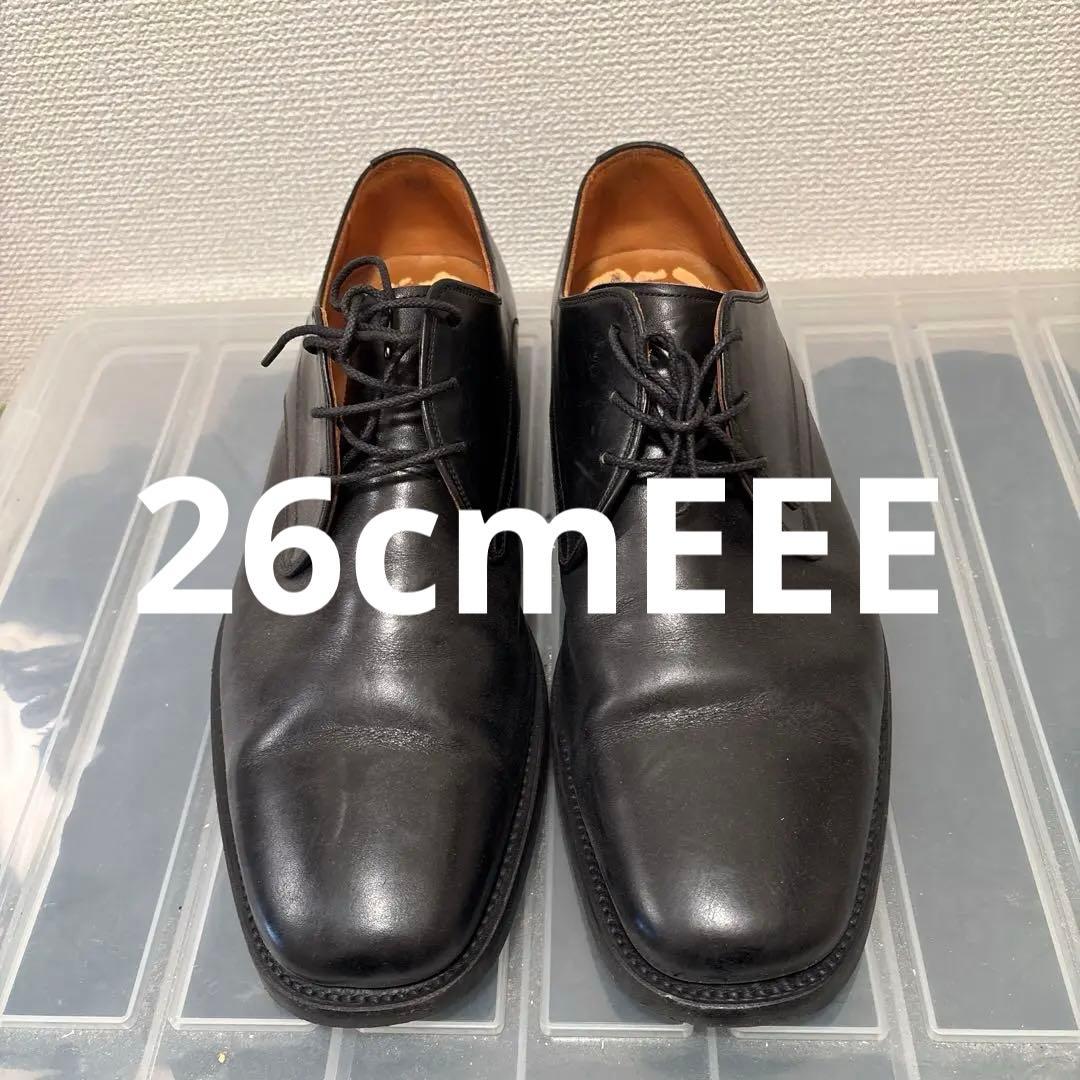 良品スコッチグレイン外羽根プレーン　　　　　ブラック 26cm EEE