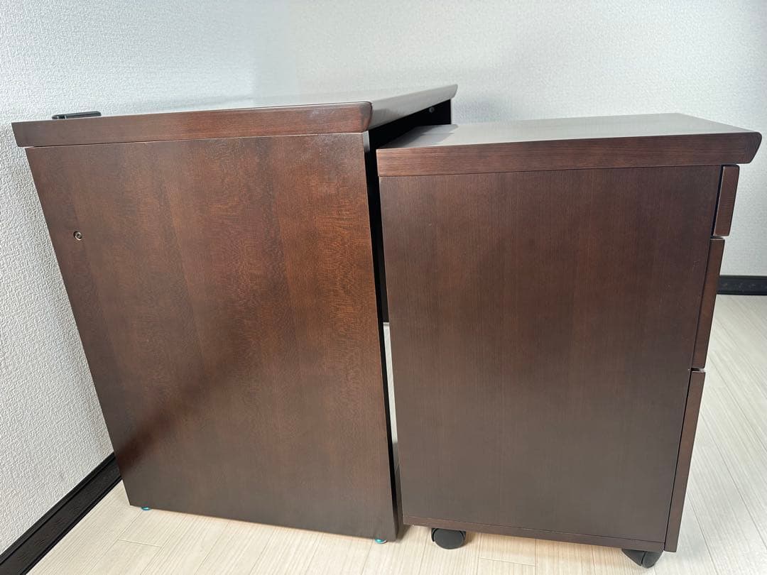 東海家具 学習机 学習デスク パソコンデスク 片袖 ワゴンキャスター付 ※i1※