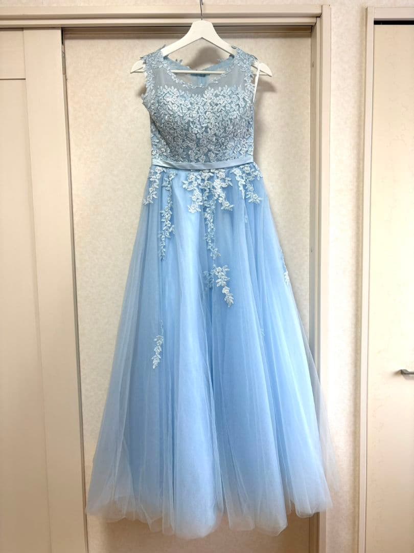 ライトブルー Aライン プリンセスライン ドレス
