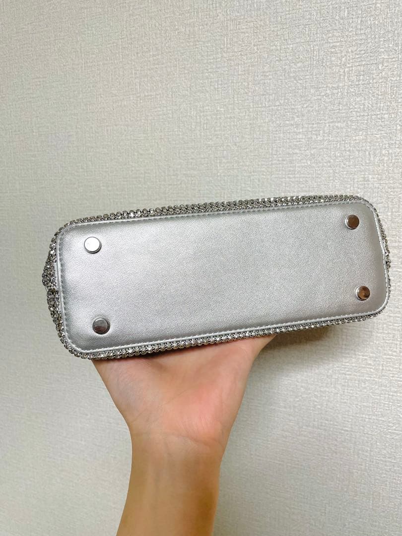 【美品】Mila Owen ビジューバッグ パーティバック　シルバー