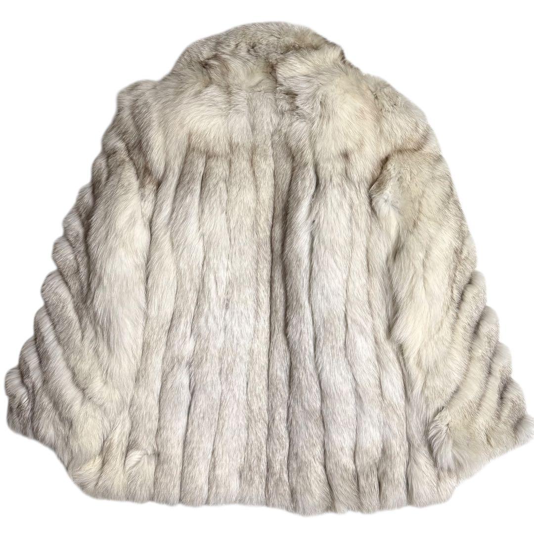 SAGA FOX ブルーフォックス ファーコート 毛皮 ボリューム襟 着丈69