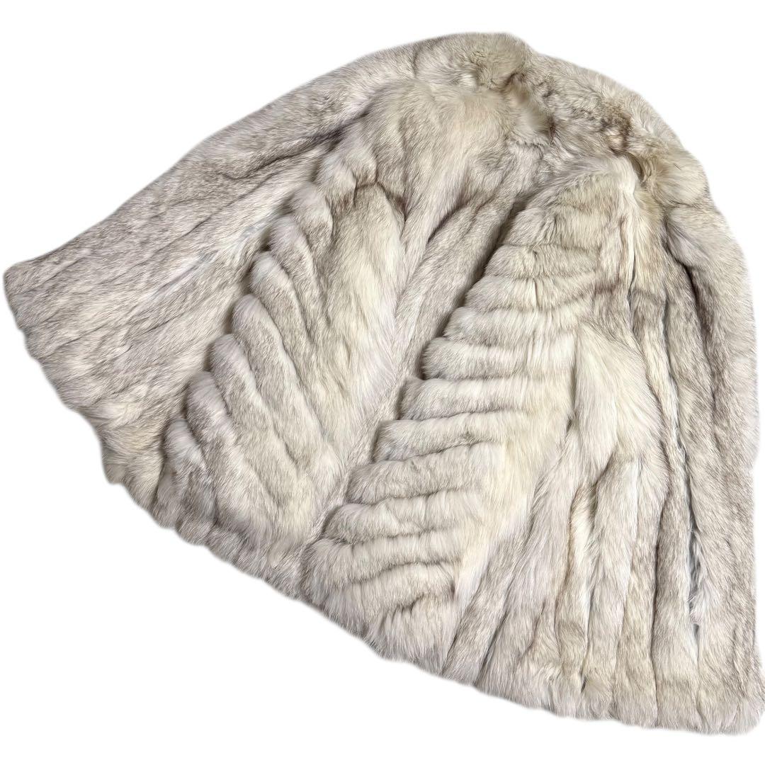 SAGA FOX ブルーフォックス ファーコート 毛皮 ボリューム襟 着丈69