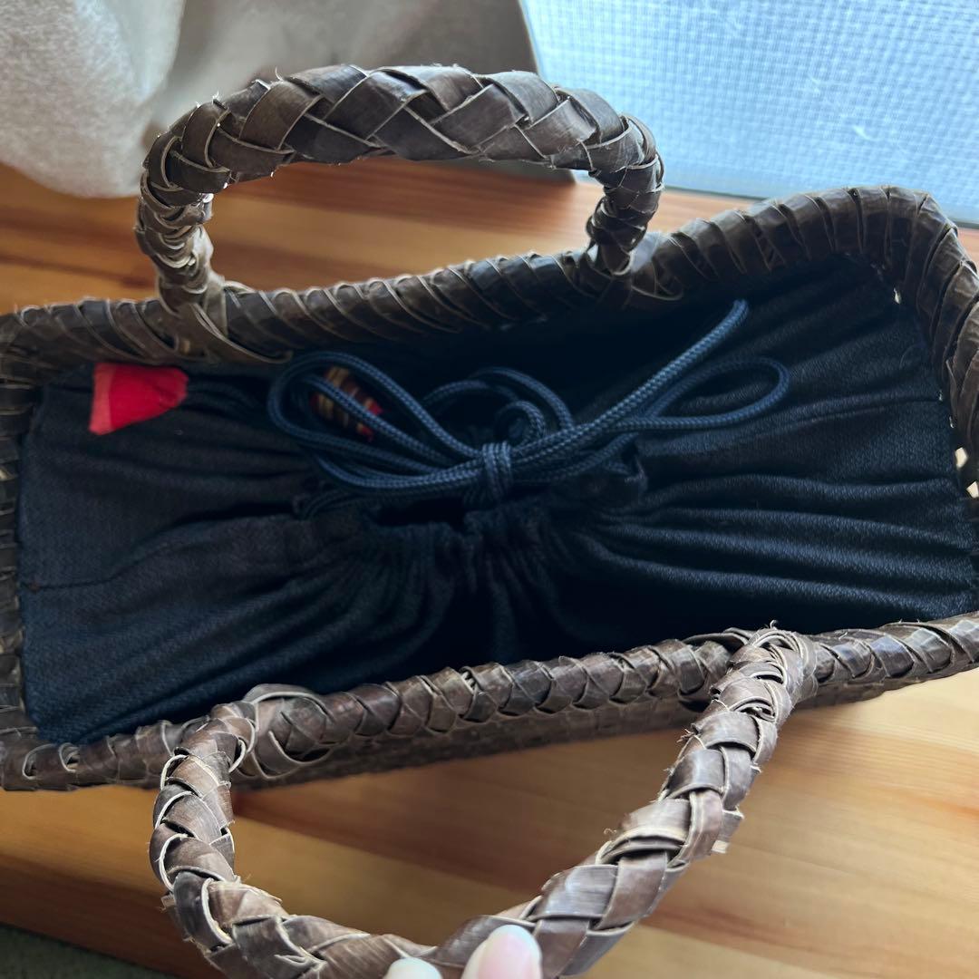 胡桃 かごバッグ 大きめ A4収納可 8mmひご