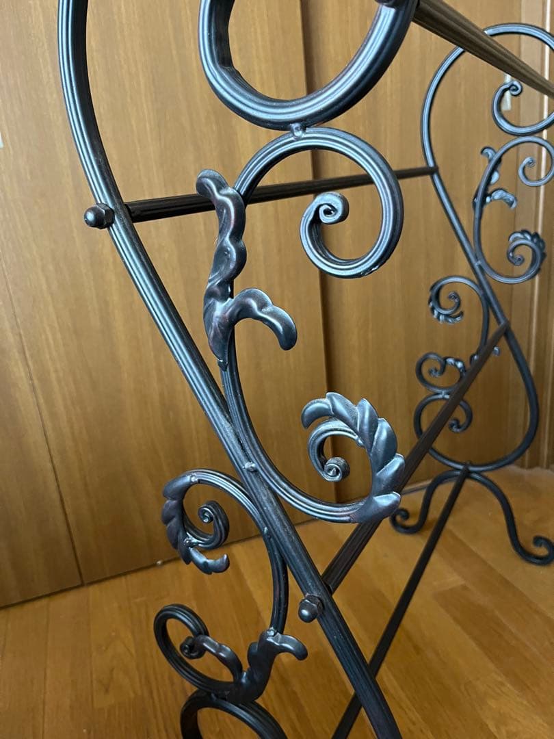 アイアン製　タオルハンガー　ブラック 組み立てカンタン