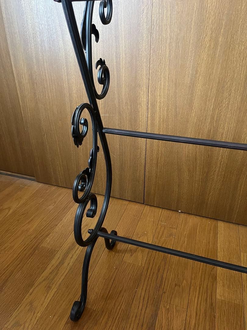 アイアン製　タオルハンガー　ブラック 組み立てカンタン