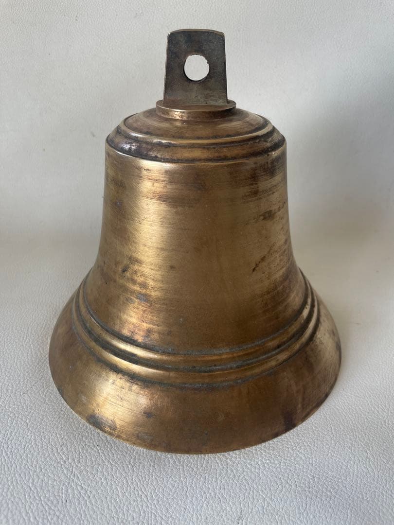 真鍮製 マリンベル 鐘 釣鐘 半鐘 大型サイズ 直径 20㎝ 中古品