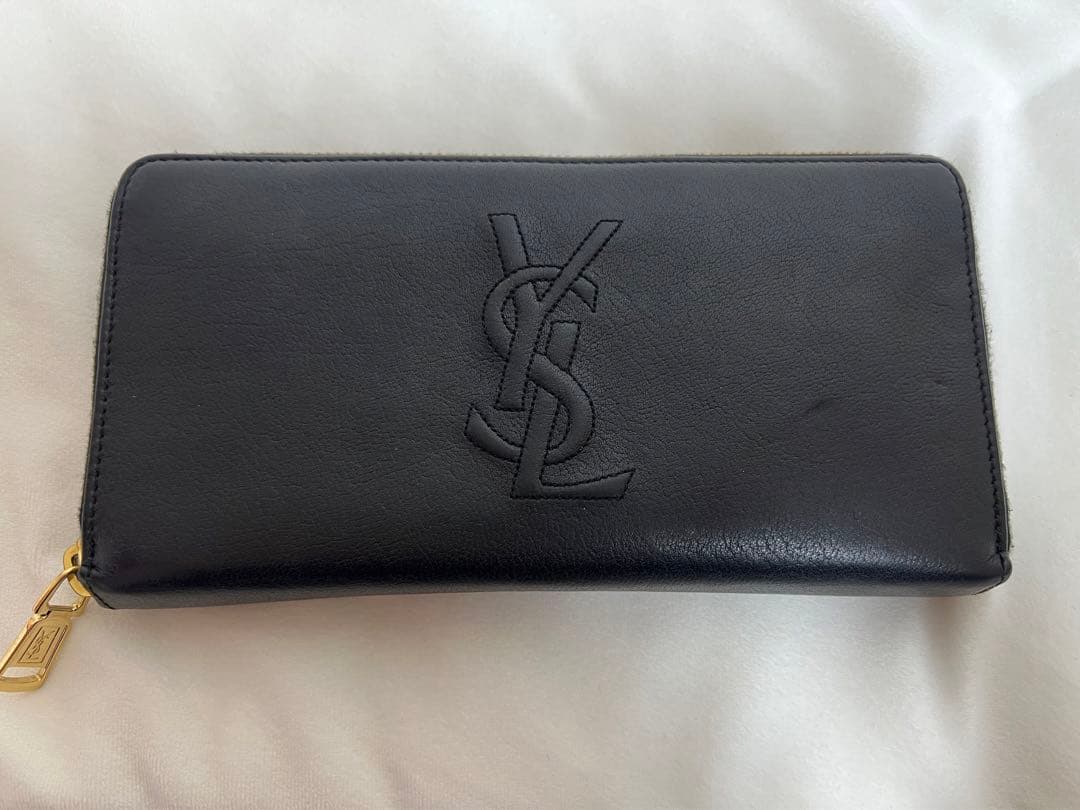 イヴ・サンローラン ラウンドファスナー 長財布 ウォレット ブラック