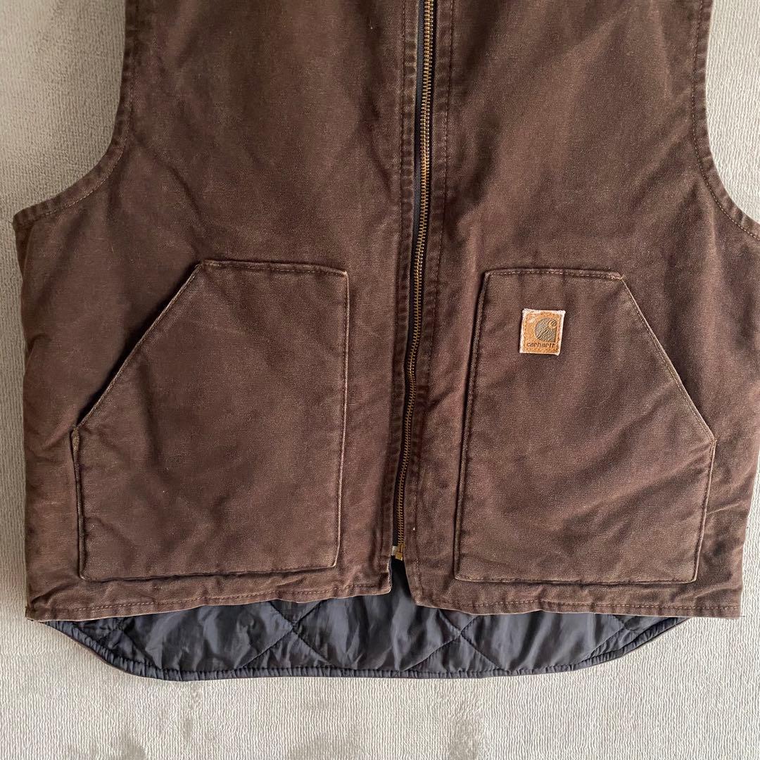 Carhartt ダックベスト 中綿キルティング V02 ダークブラウン L